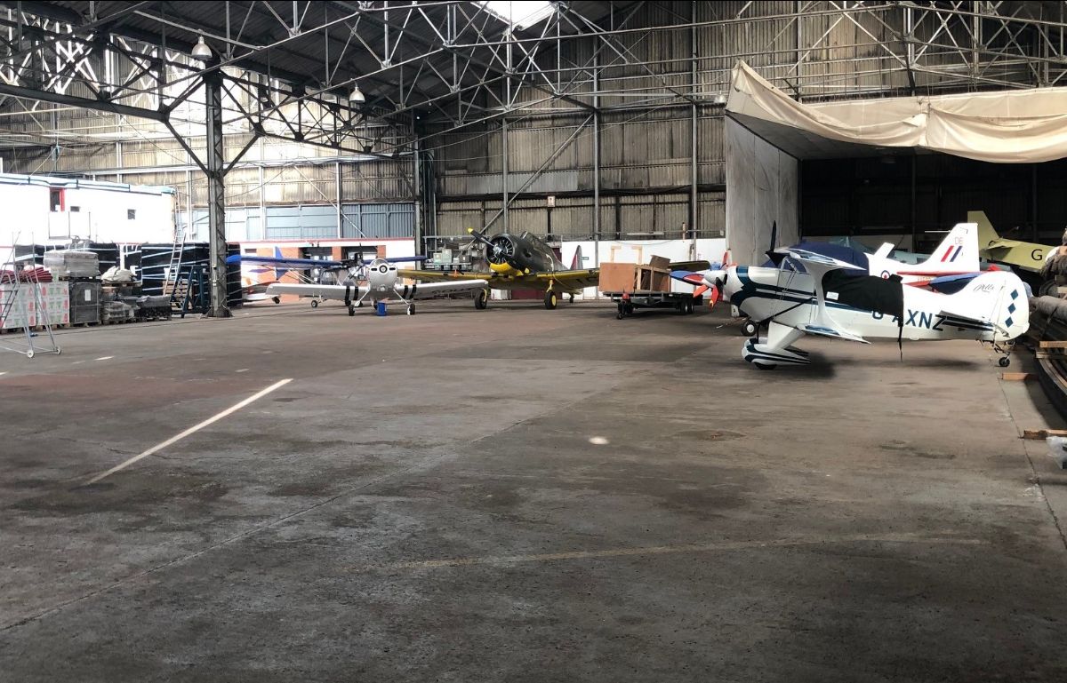 inside a hangar